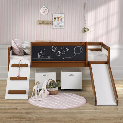 Oliver Low Loft Bed with Slide