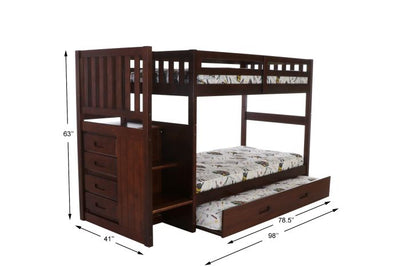 Layla Bunk Bed with Stairs and Trundle