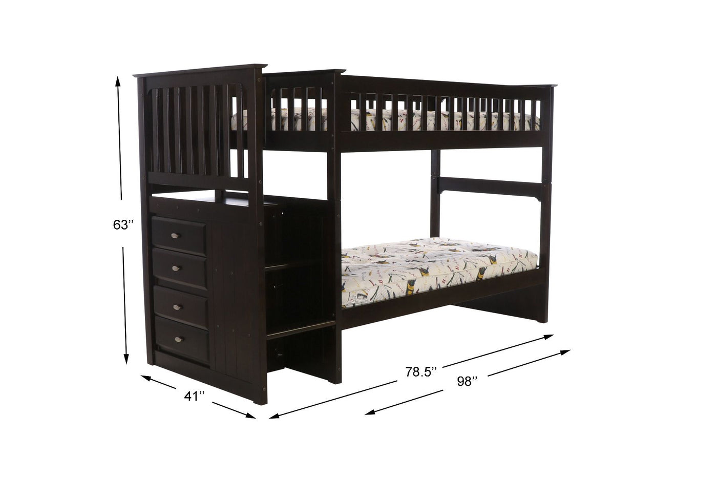 Layla Bunk Bed with Stairs and Storage