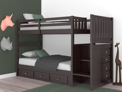 Layla Bunk Bed with Stairs and Storage