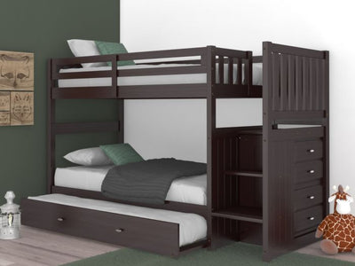 Layla Bunk Bed with Stairs and Trundle