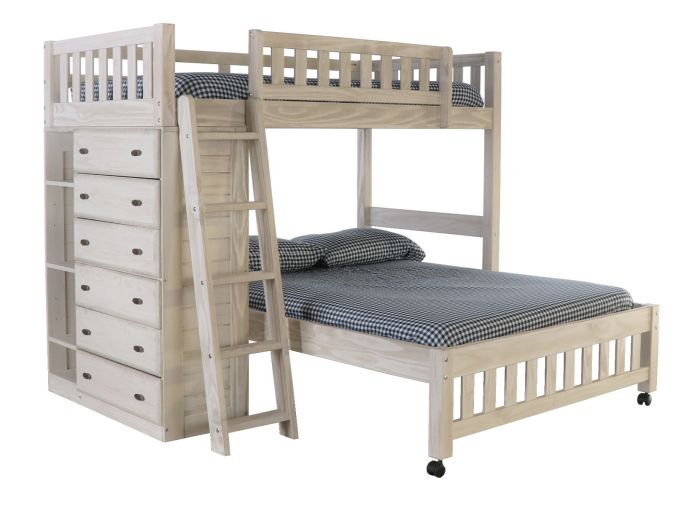 Camilla L-Shaped Triple Bunk Bed with Dresser