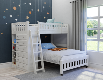 Camilla L-Shaped Triple Bunk Bed with Dresser