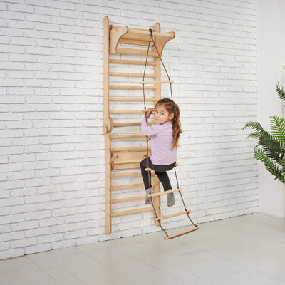 Wooden Swedish Wall / Climbing ladder for Children + Swing Set Goodevas