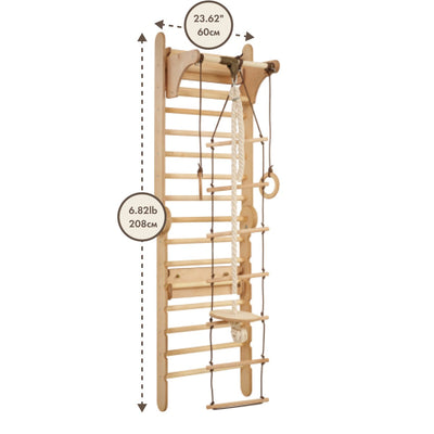 Wooden Swedish Wall / Climbing ladder for Children + Swing Set Goodevas