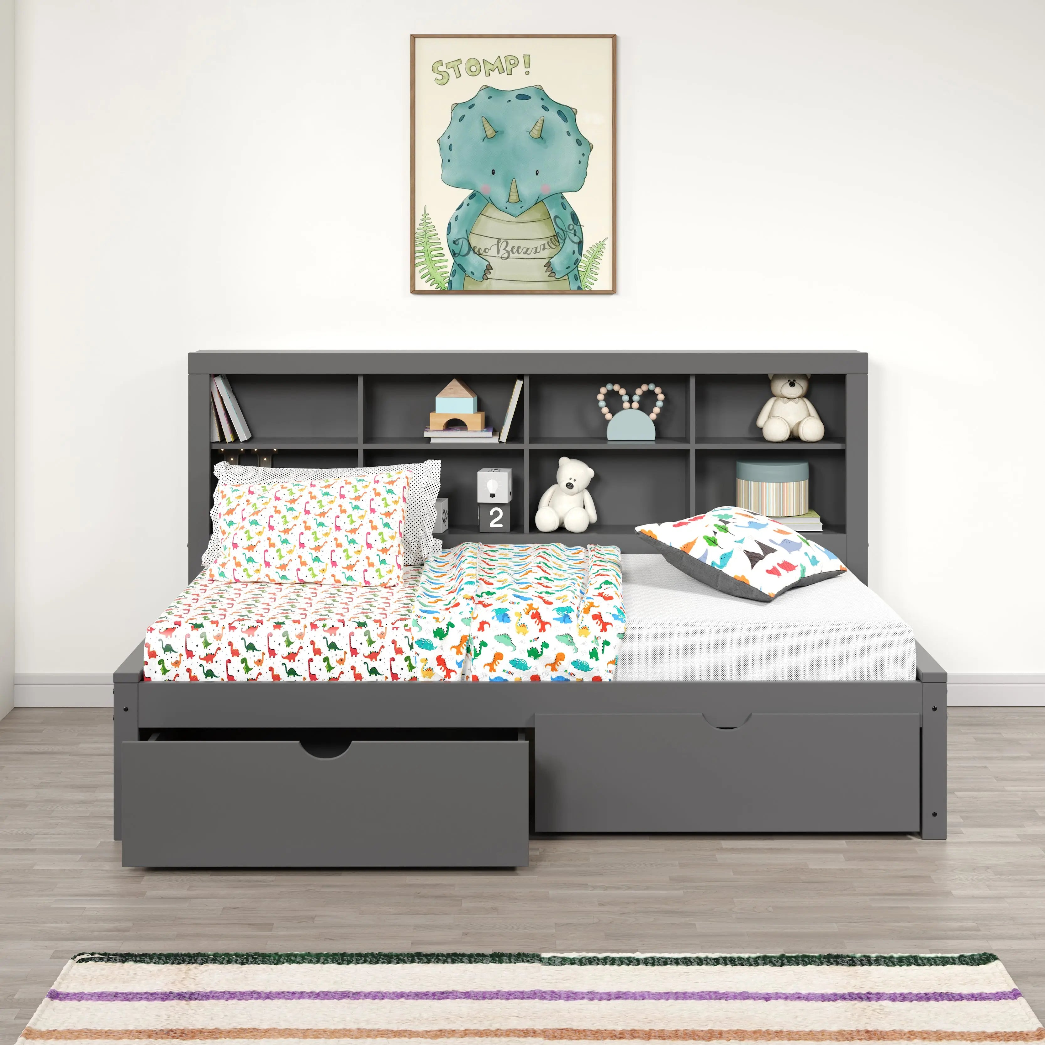 Kids twin bed with drawers hotsell