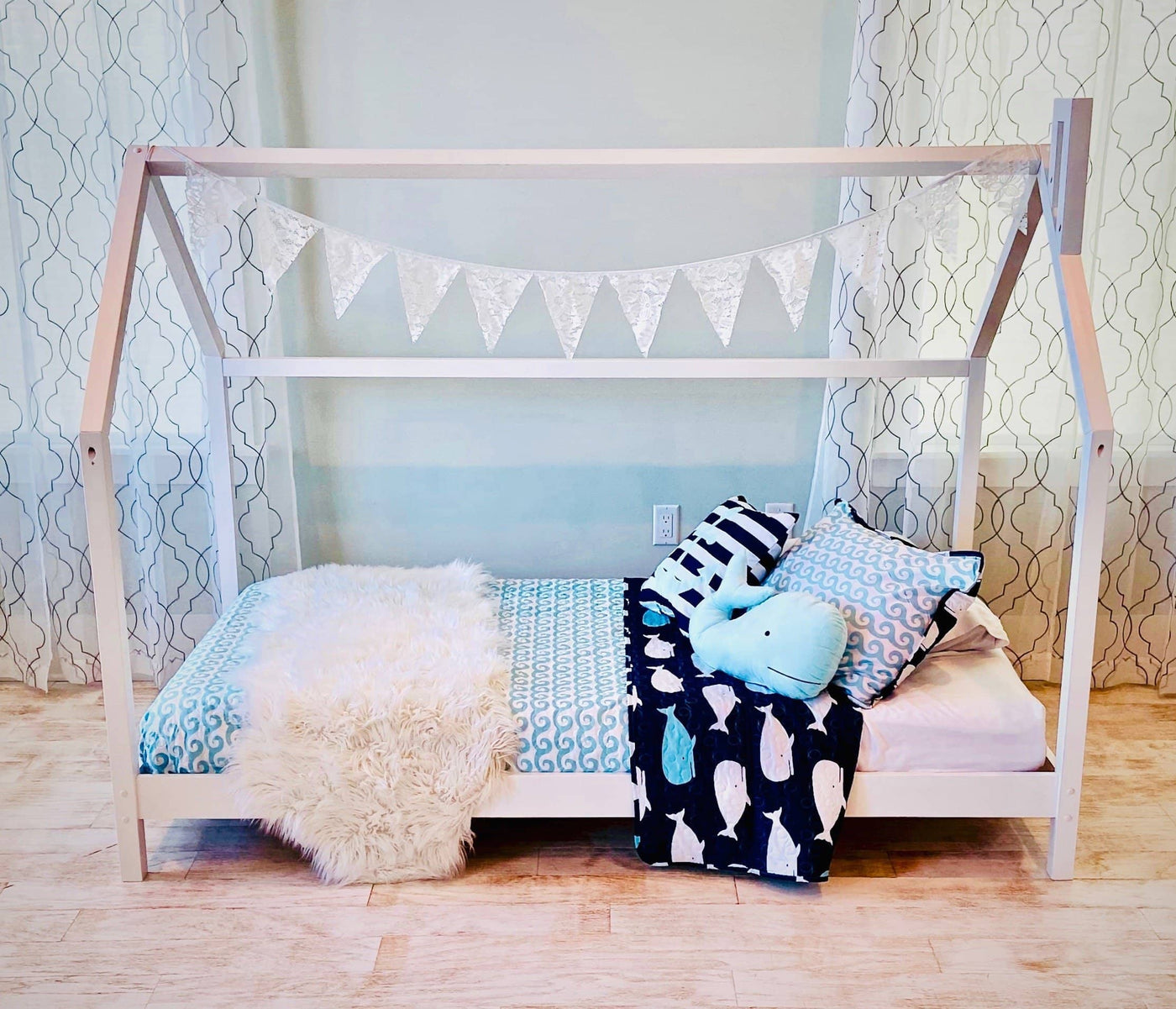 Lucy White Twin House Bed Custom Kids Furniture