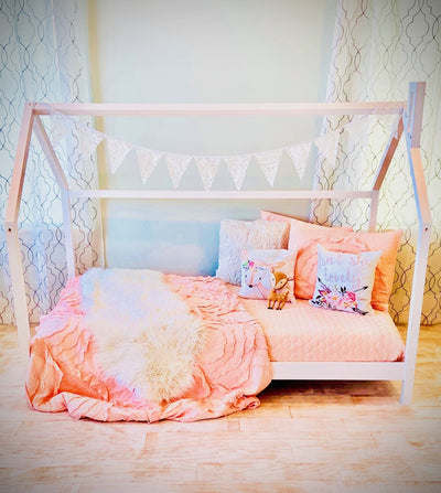 Lucy White Twin House Bed Custom Kids Furniture