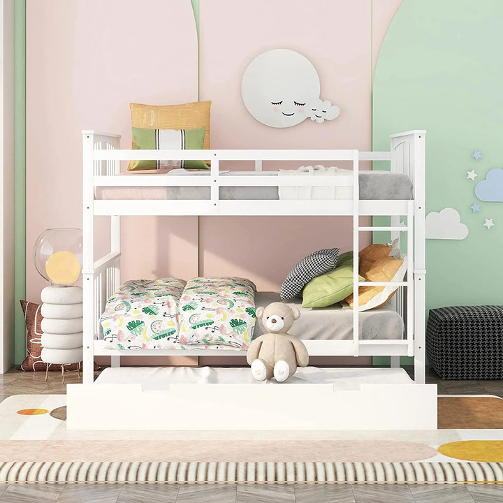 White wooden retailer childrens bed