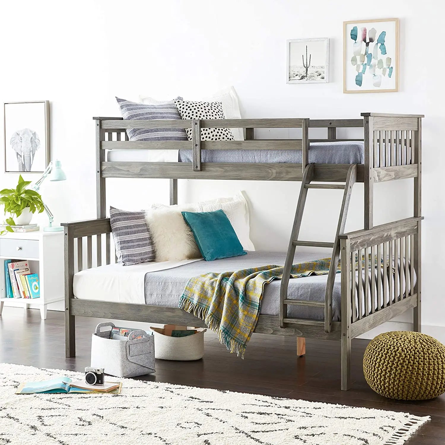 Zoe Twin/Full Gray Bunk Bed – Custom Kids Furniture